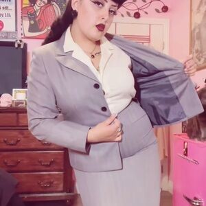 Gray Pinstripe 2 Piece Suit